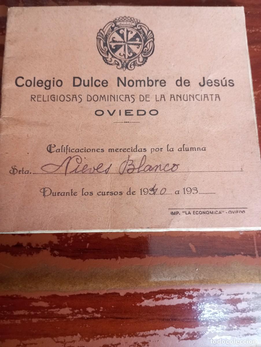 Documentos antiguos: DOCUMENTO EPOCA GUERRA CIVIL COLEGIO DOMINICAS OVIEDO ASTURIAS