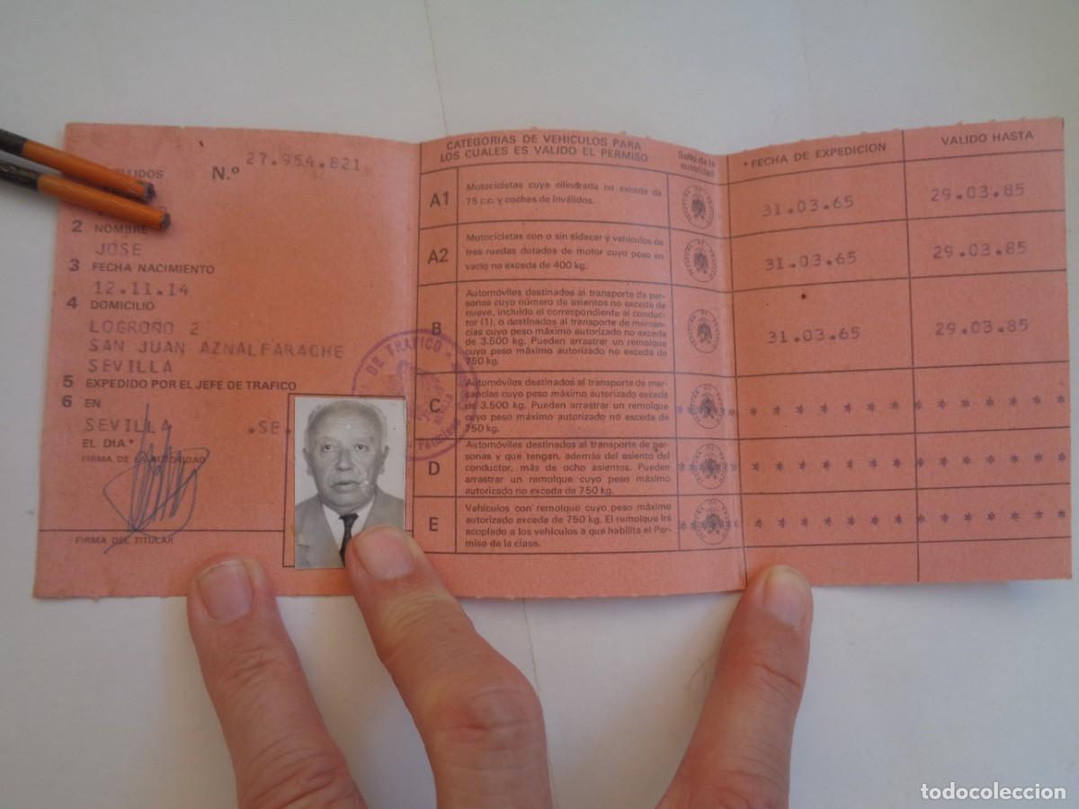 Documentos antiguos: PERMISO DE CONDUCCION SE&Ntilde;OR DE SAN JUAN DE AZNALFARACHE , SEVILLA 1980, CON AGUILA DE SAN JUAN