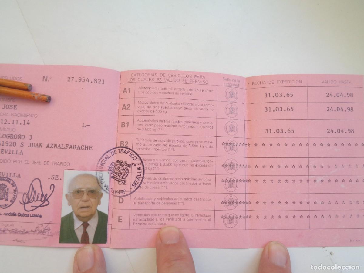 Documentos antiguos: PERMISO DE CONDUCCION DE SE&Ntilde;OR MUY MAYOR . SEVILLA , 1997