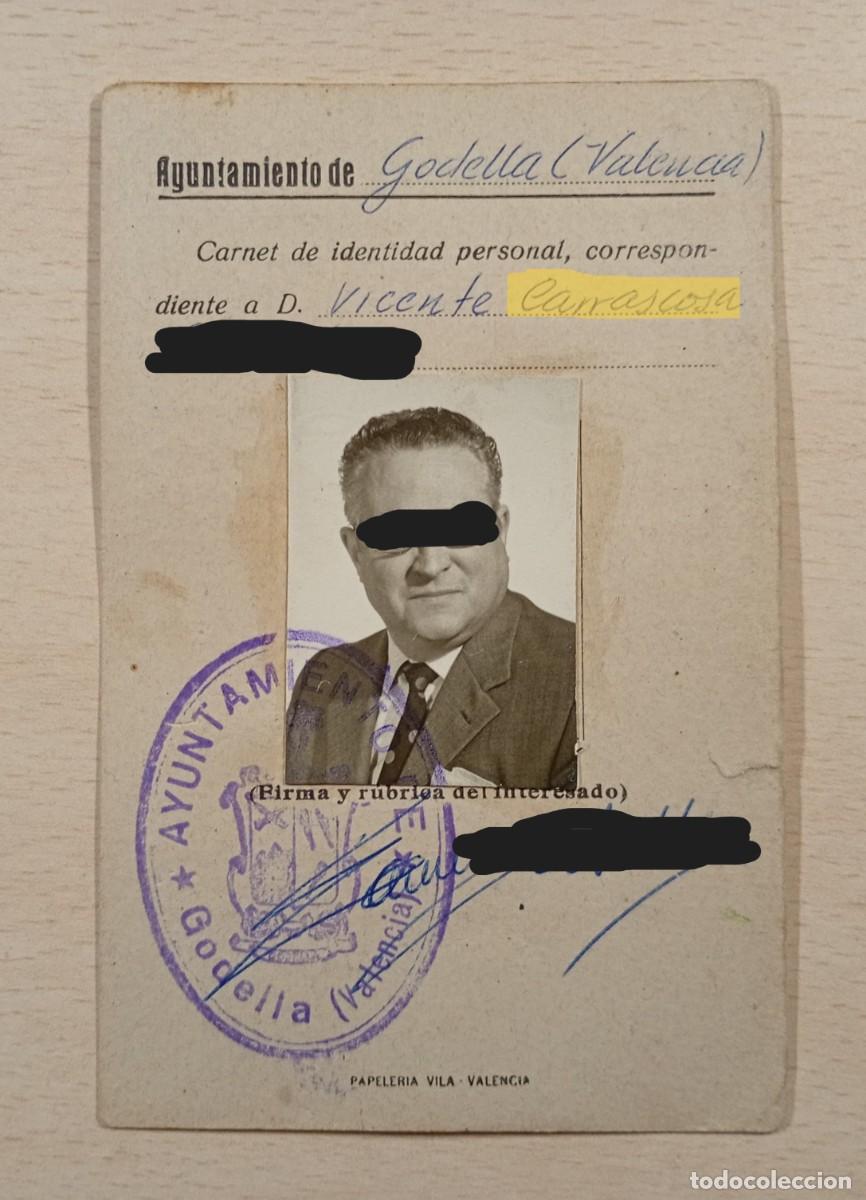 Documentos antiguos: Carnet de Alcalde-Presidente de Godella (Valencia) - 1974 - Excelente estado de conservaci&oacute;n.