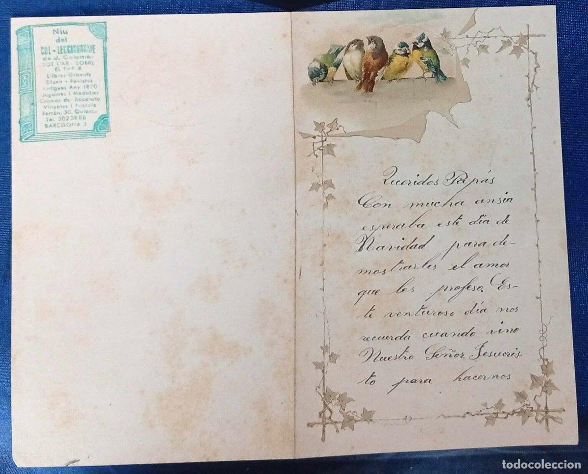 Documentos antiguos: PAPEL DE CARTA CON ILUSTRACI&Oacute;N DE P&Aacute;JAROS Y CON TEXTO ESCRITO: QUERIDOS PAP&Aacute;S. 1901.