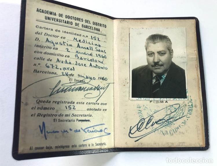Documentos antiguos: CARNET ACADEMIA DOCTORES / AGUST&Iacute;N AMELL SANS ( SITGES ) FAMOSO DOCTOR E INVENTOR / BARCELONA
