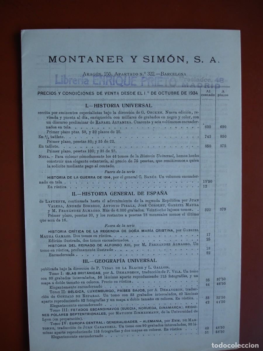 Documentos antiguos: CATALOGO OBRAS MONTANER Y SIMON SA