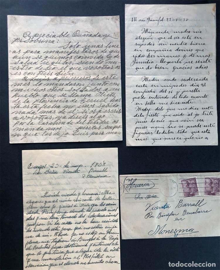 Documentos antiguos: GUERRA CIVIL 1938 / CARTAS A CASA / 131 BRIGADA / BURGOS / ENVIADAS A MONESMA ( HUESCA )