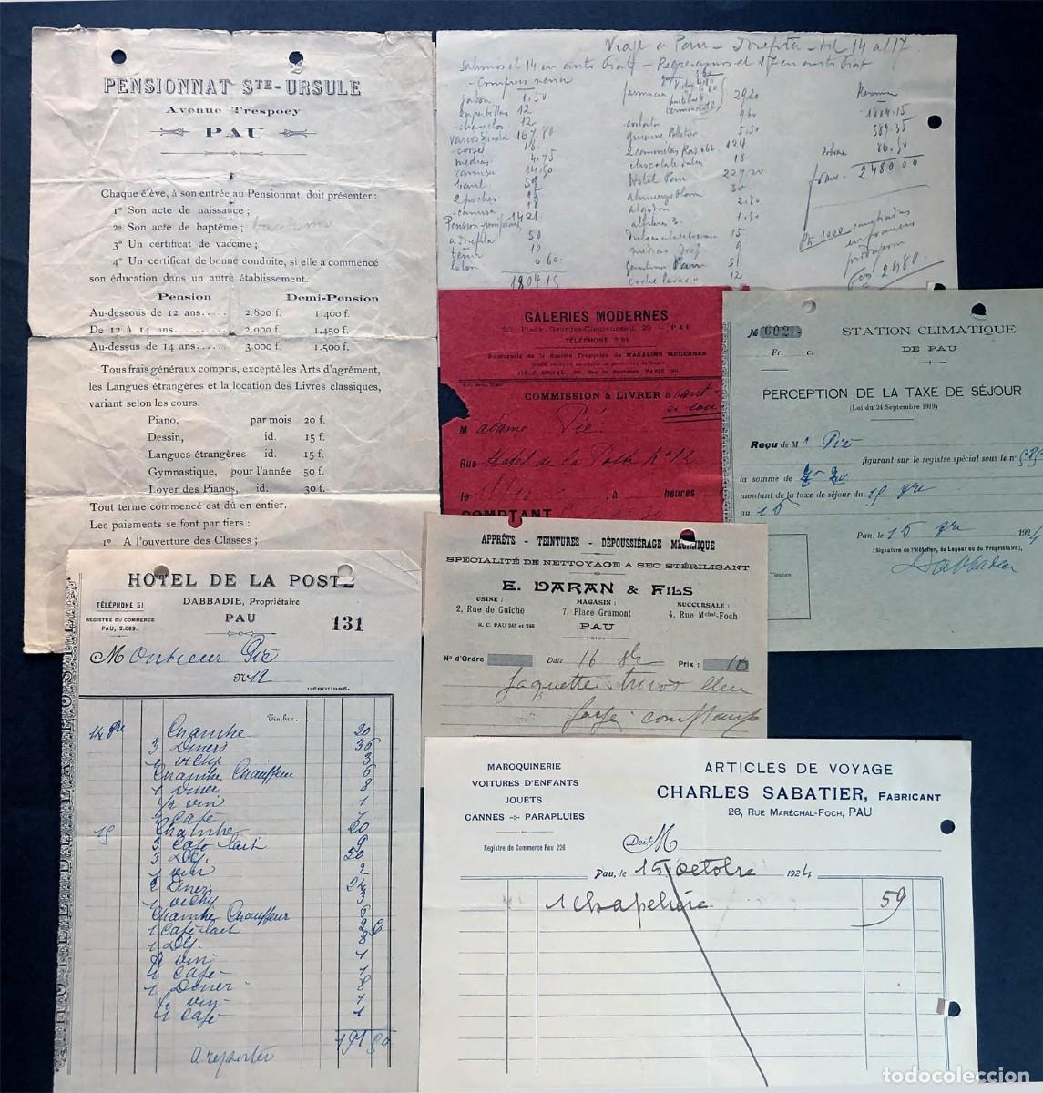 Documentos antiguos: DOCUMENTOS DE UN VIAJE A PAU ( FRANCIA) EN 1924 / VECINO DE HUESCA