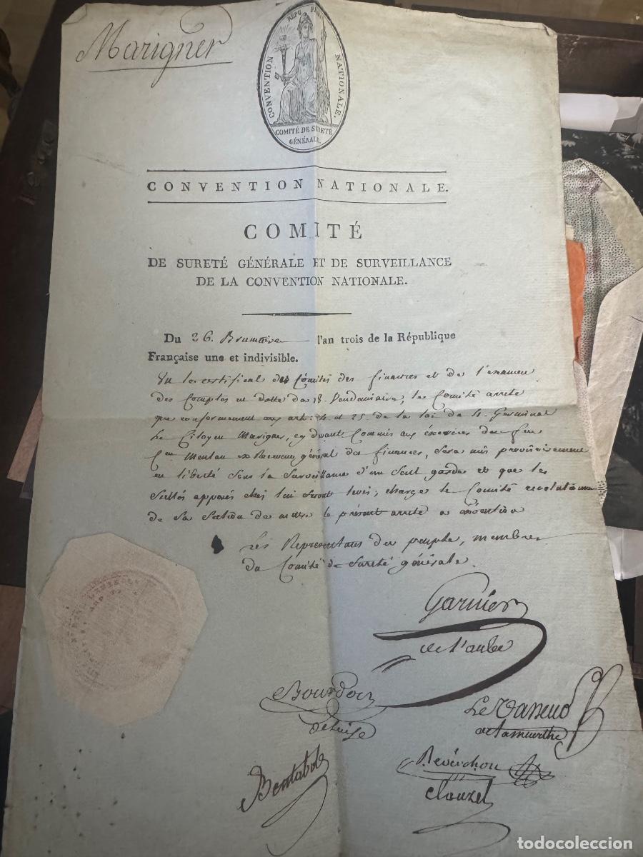 Documentos antiguos: Dos documentos 1789 de la Convention Nationale francesa - Foto 2
