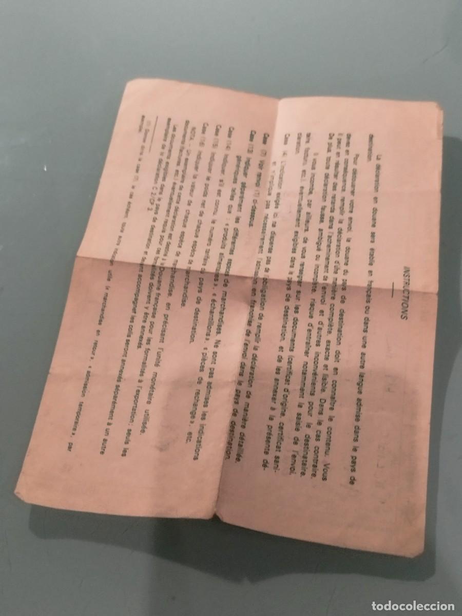 Documentos antiguos: Antiguo documento de declaraci&oacute;n de aduanas francesa. - Foto 4