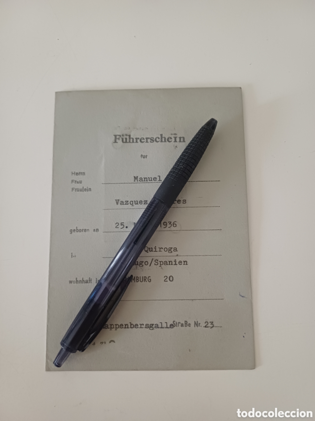 Documentos antiguos: F&uuml;hrerschein carnet de conducir alem&aacute;n 1976