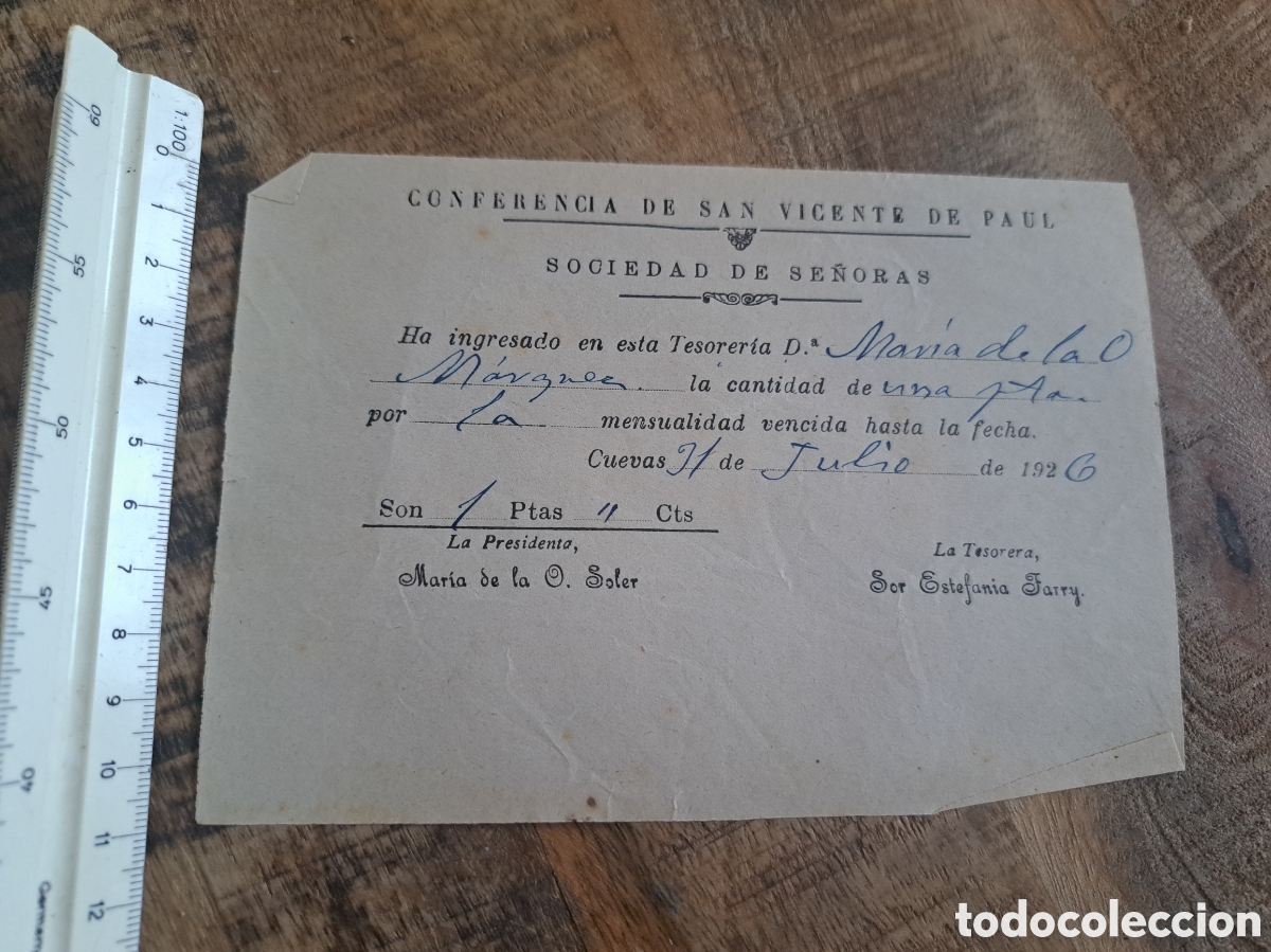 Documentos antiguos: Jml Document9 sociedad femenina. Conferencia de San vicente de Paul. Sociedad de Se&ntilde;oras. Cuevas Alm
