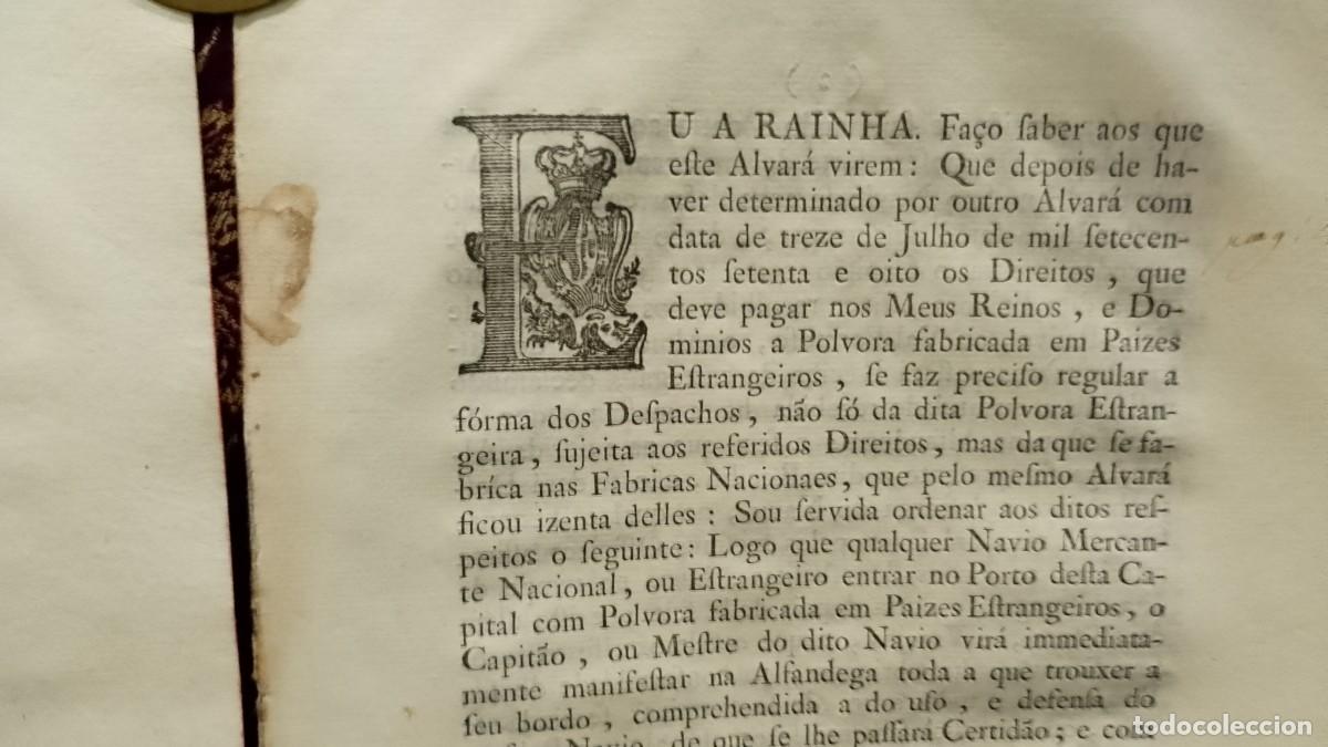 Documentos antiguos: Dom&iacute;nios e Acidentes P&oacute;lvora 1778 - 2 Alvar&aacute;s Regio - Foto 3