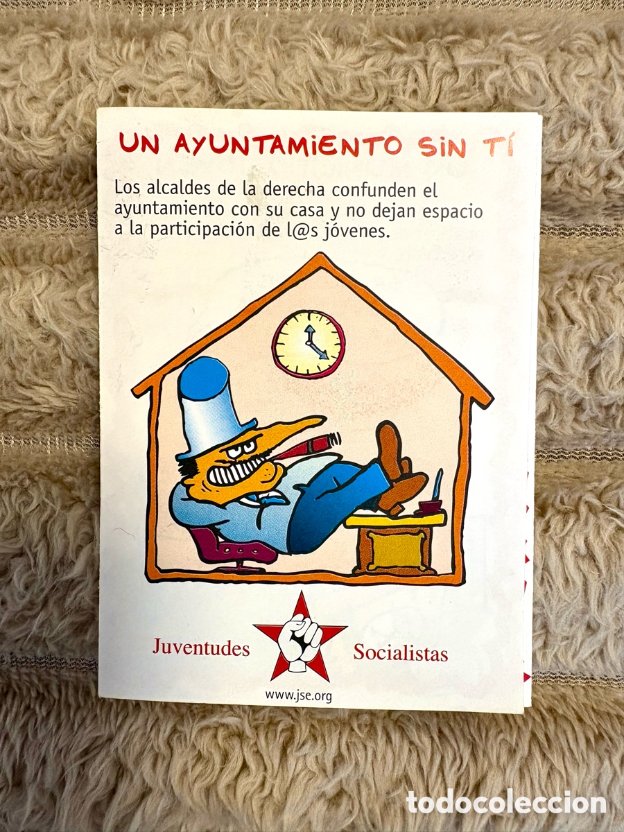 Documentos antiguos: Tr&iacute;ptico electoral desplegable de Juventudes Socialistas (JSE) y PSOE . A&ntilde;os 2000