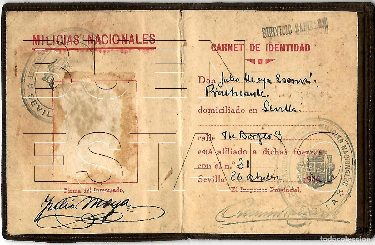 Documentos antiguos: SEVILLA MILICIAS NACIONALES 1936 CARNET QUE FUE DE UN PRACTICANTE CM1