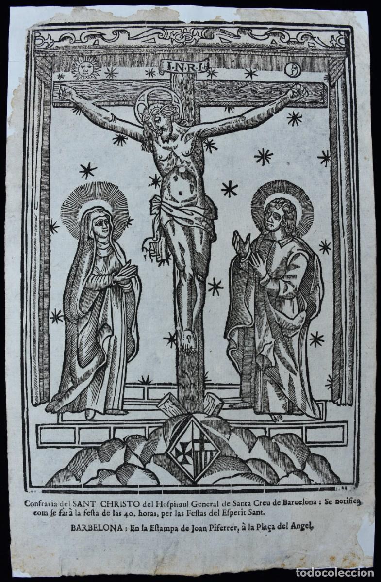 Documentos antiguos: Confraria Sant Christo. Hospital de la Santa Creu de Barcelona. Notificaci&oacute; Festa 40 hores. S. XIX
