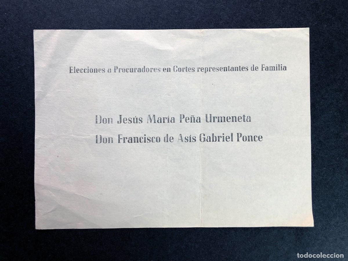 Documentos antiguos: PAPELETA ELECCIONES A PROCURADORES A CORTES A&Ntilde;O 1967 / HUESCA /