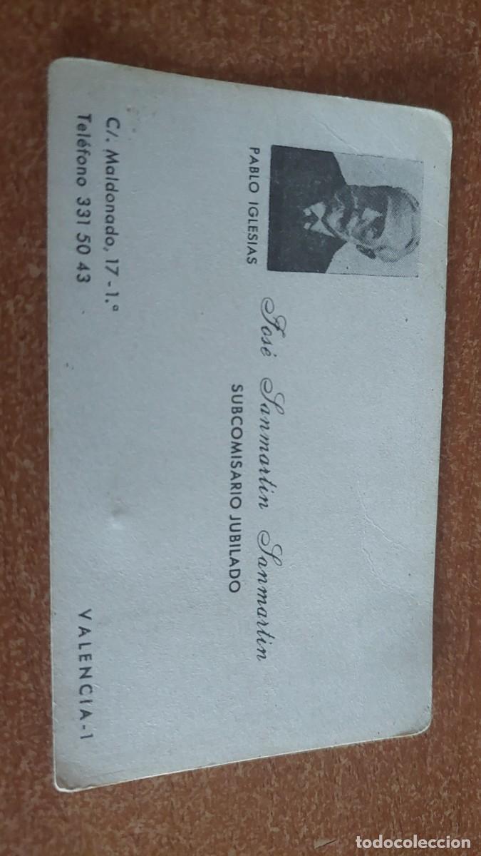 Documentos antiguos: Tarjeta de subcomisario con la efigie de Pablo Iglesias