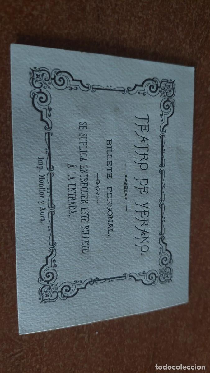Documentos antiguos: Tarjeta vale de teatro de verano