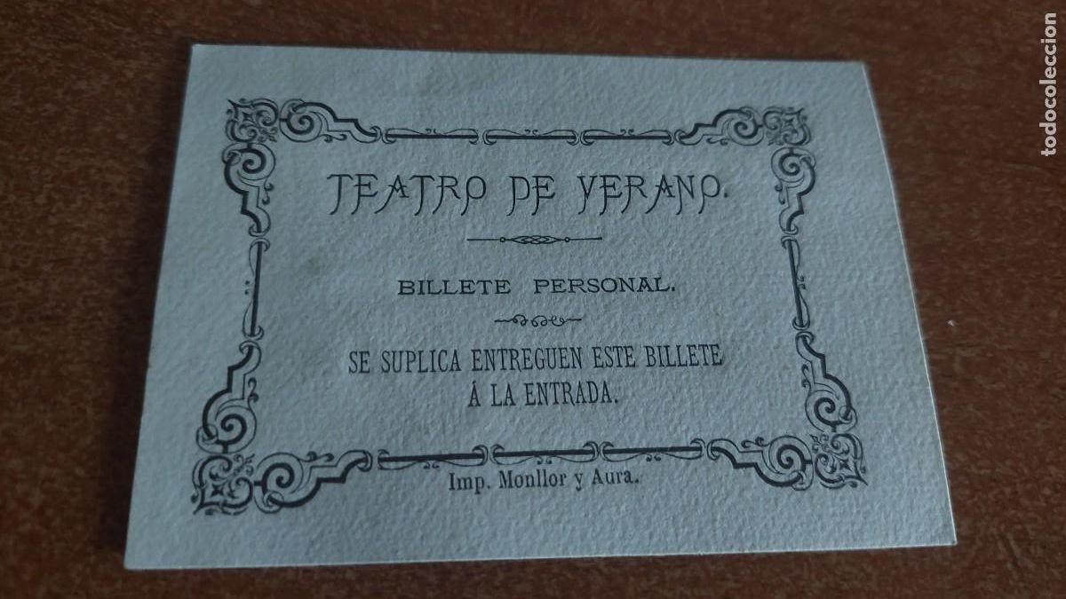 Documentos antiguos: Tarjeta vale de teatro de verano