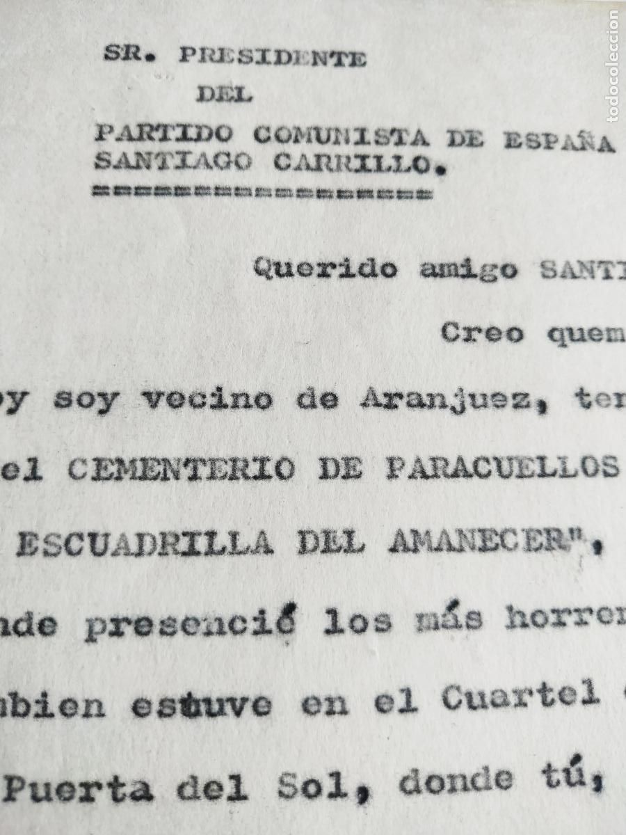 Documentos antiguos: Circular Partido Comunista Santiago Carrillo Guerra Civil Para cuellos c 1950