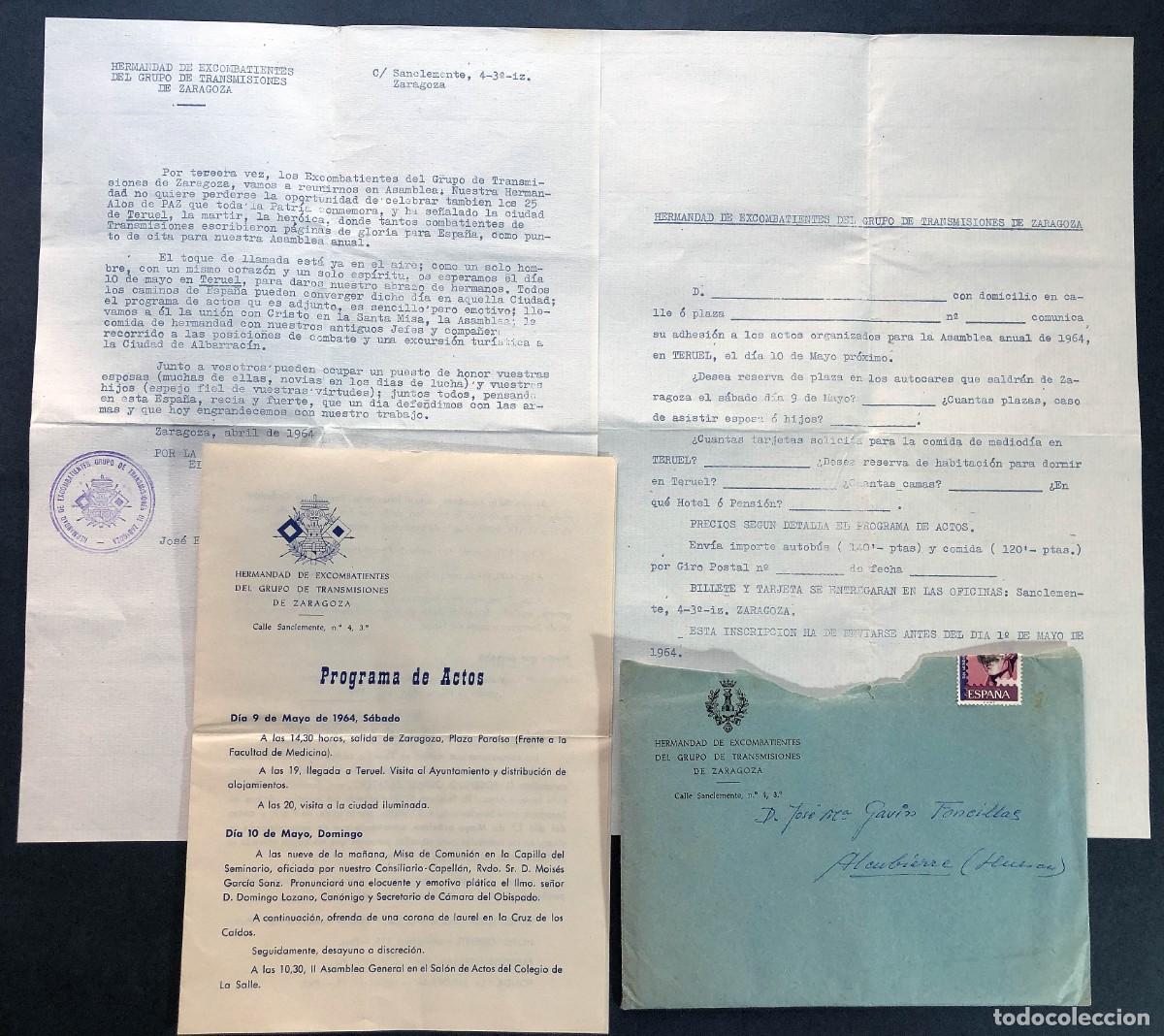 Documentos antiguos: HERMANAD DE EXCOMBATIENTES DE ZARAGOZA / VIAJE A TERUEL / CONMEMORACI&Oacute;N 25 A&Ntilde;OS DE PAZ