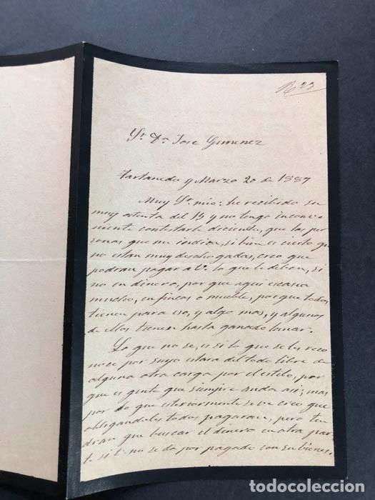 Documentos antiguos: TARTAMUDO ( CARAVACA DE LA CRUZ ) A&Ntilde;O 1889 / MURCIA / EL CURA DA INFORMACI&Oacute;N SOBRE DEUDOR