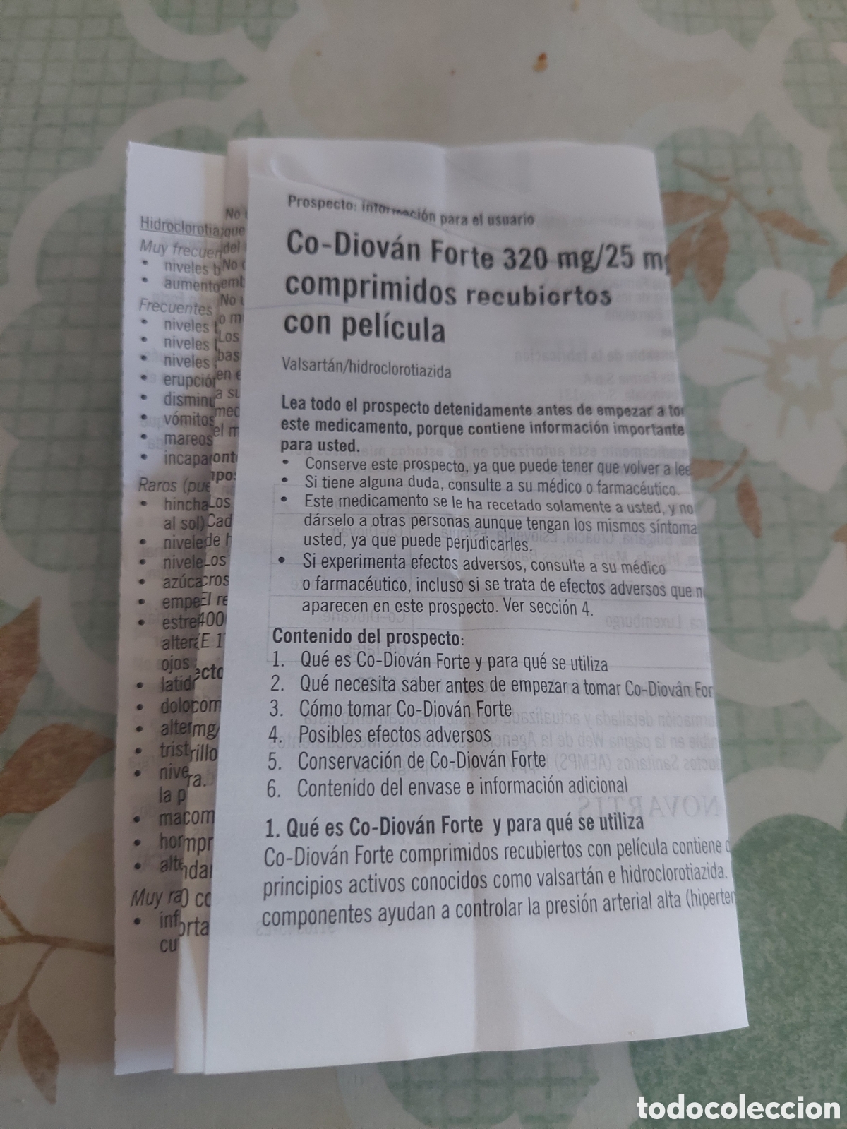 Documentos antiguos: ETIQUETA PR&Oacute;SPETO MEDICAMENTOS CO DIOVAN FORTE 320 MG