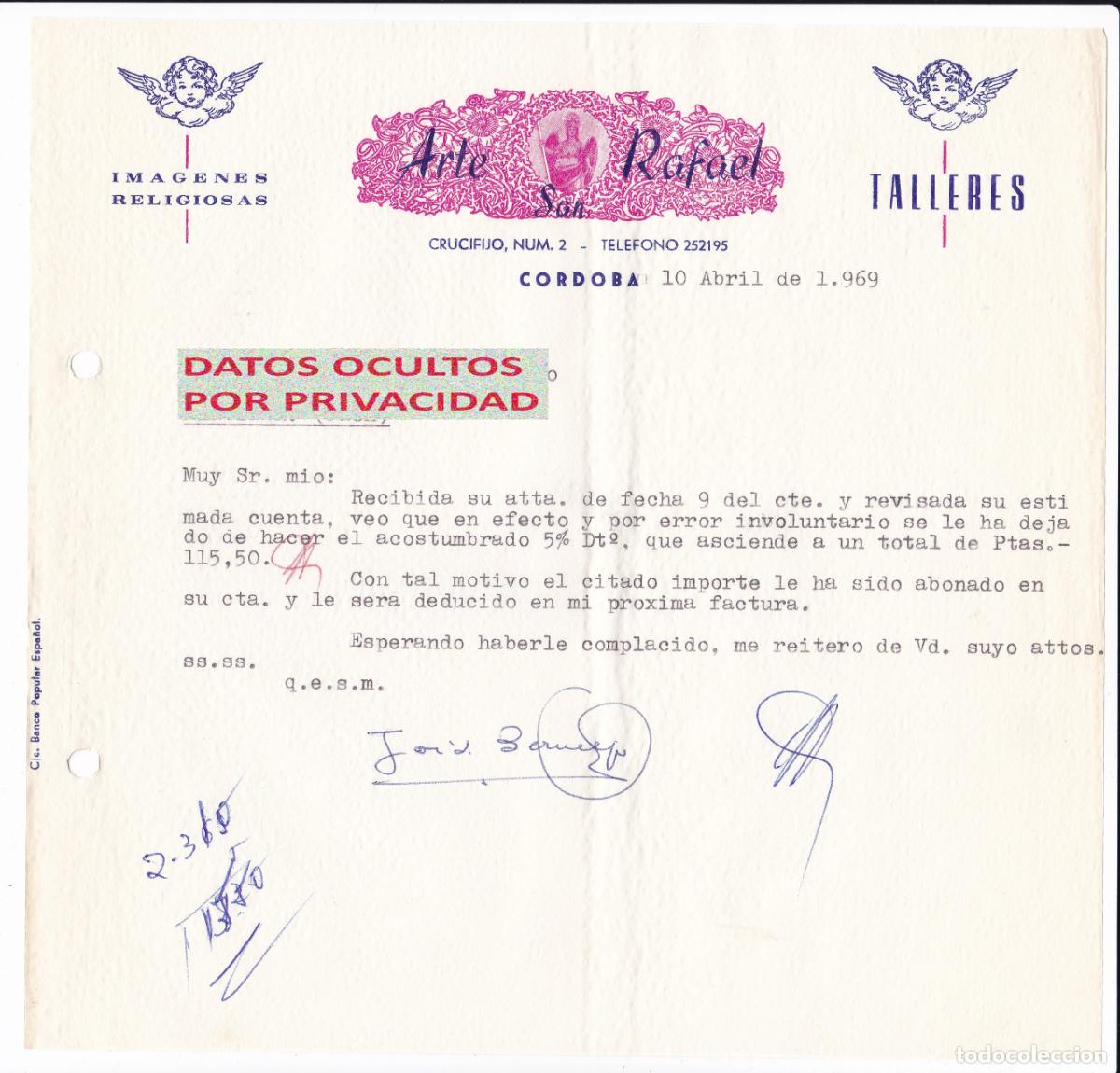 Documentos antiguos: Documento Antiguo 1969 Arte San Rafael C&oacute;rdoba Im&aacute;genes Religiosas Arte Sacro Talleres