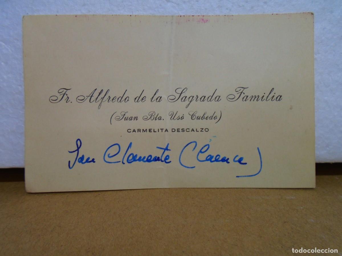 Documentos antiguos: TARJETA DE VISITA DE CARMELITA DESCALZO,SAN CLEMENTE (CUENCA)