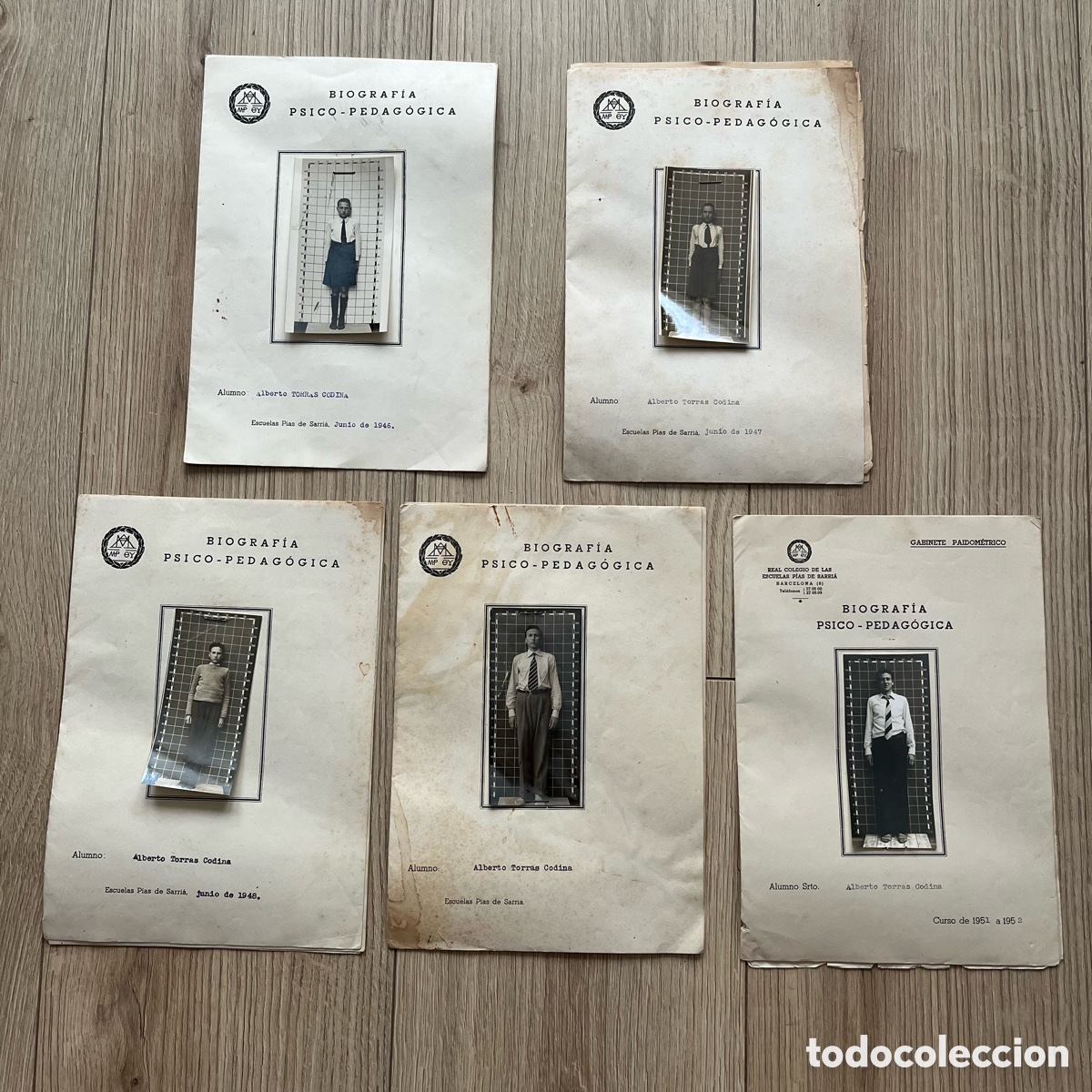 Documentos antiguos: 5 Expedientes Biograf&iacute;a Psico-Pedag&oacute;gica y Paidometr&iacute;a (1946-1952) &ndash; Club Deportivo Condal