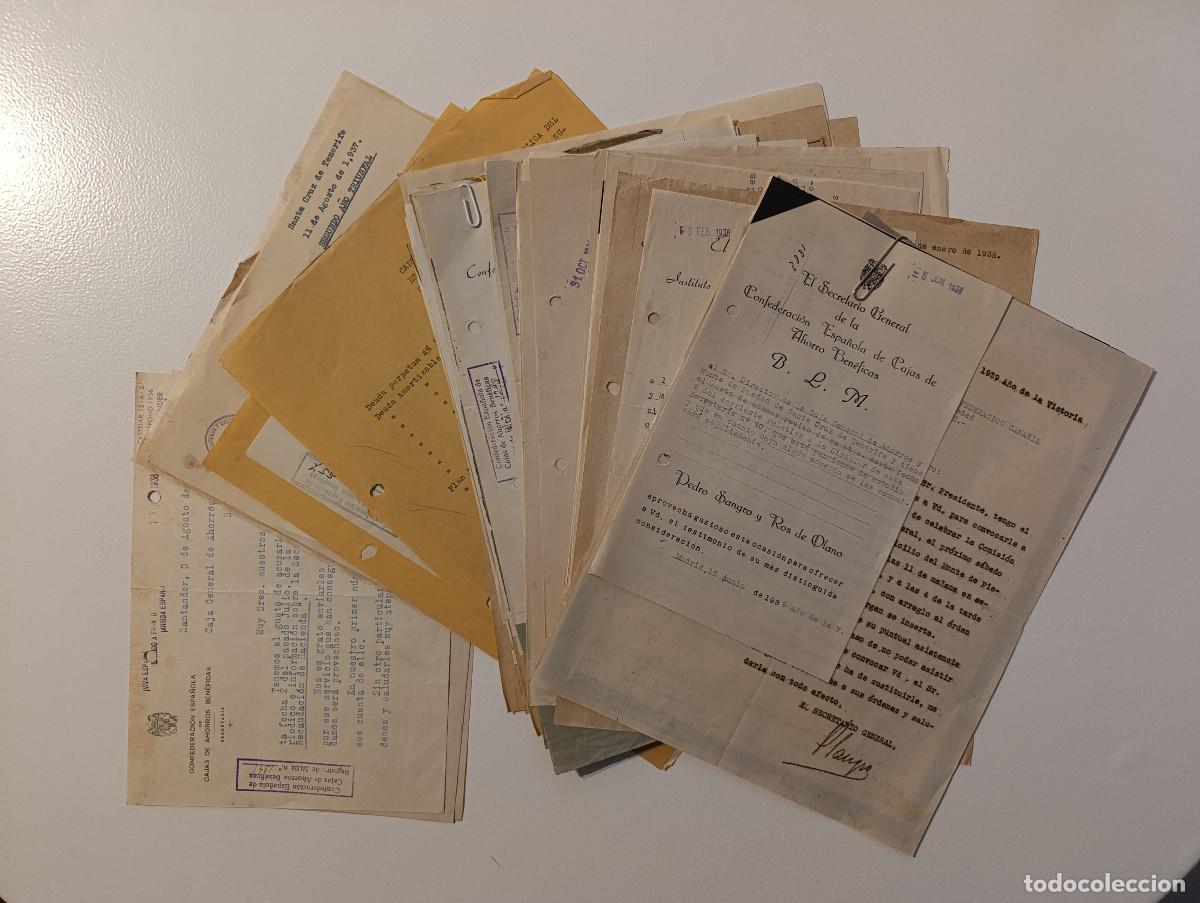 Documentos antiguos: LOTE DOCUMENTOS CAJA DE AHORROS Y MONTE DE PIEDAD DE TENERIFE - PEDRO SANGRO.
