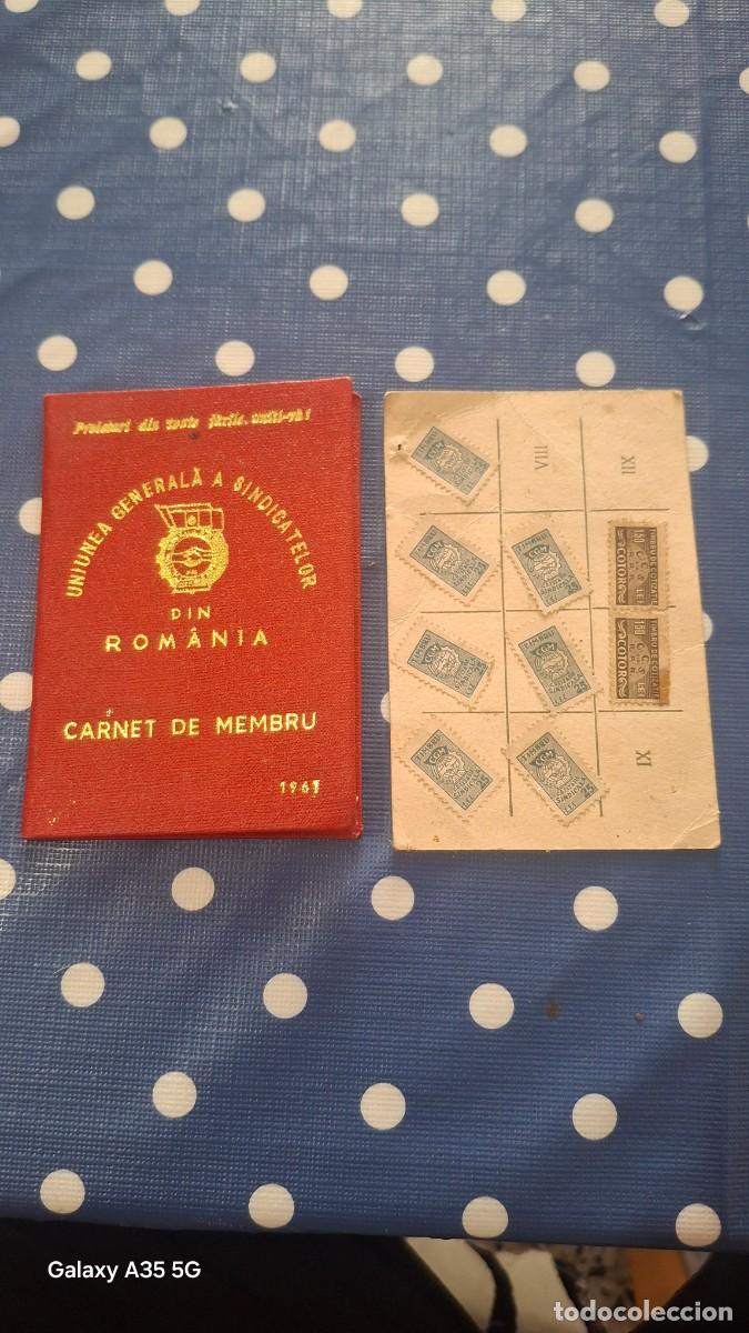 Documentos antiguos: Carnet de miembro del sindicato Rep&uacute;blica Socialista de Romania a&ntilde;os 60-701978