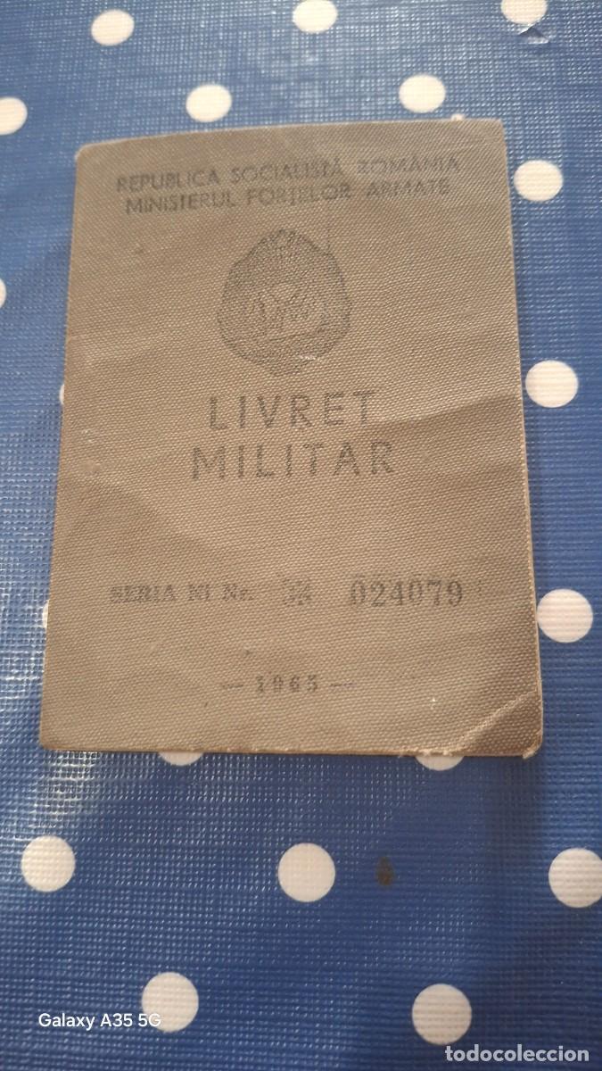 Documentos antiguos: Carnet militar Rep&uacute;blica Socialista de Romania Ministeri fuerzas armadas 1965