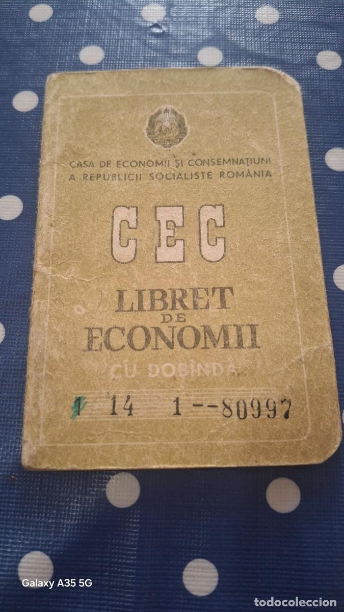 Documentos antiguos: Carnet de econom&iacute;a libreta del banco Rep&uacute;blica Socialista de Romania 1989
