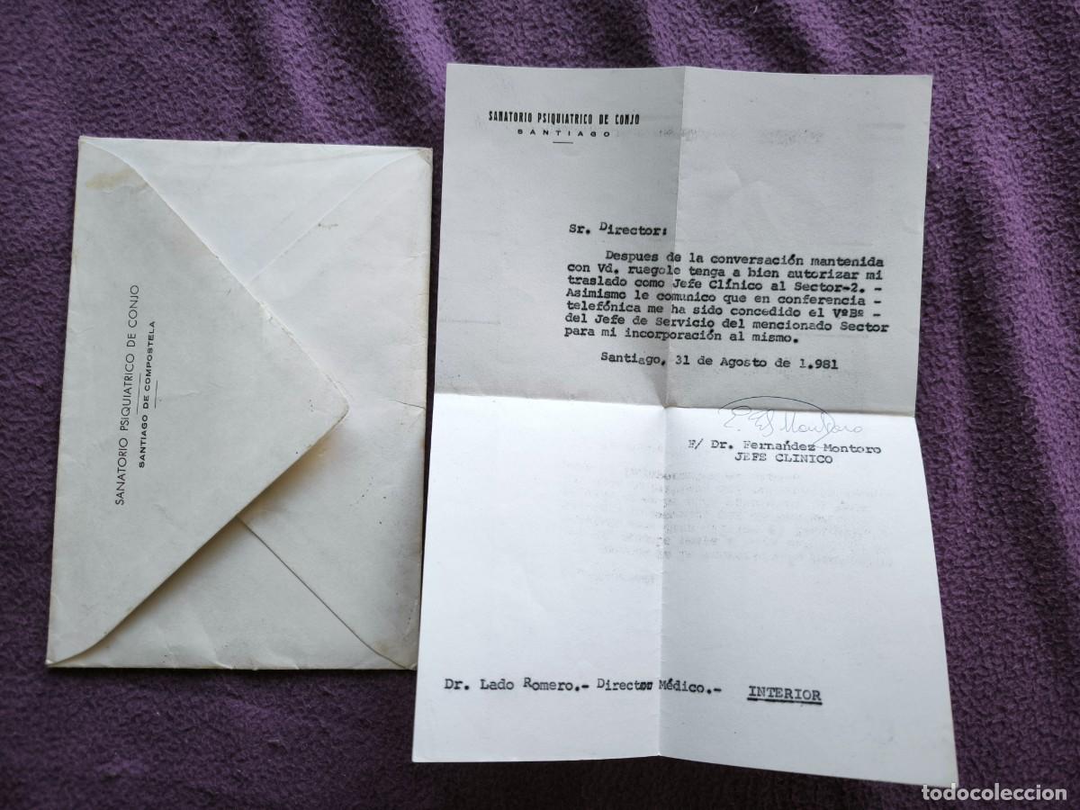 Documentos antiguos: Carta Membretada 1981 Firmada &ndash; Sanatorio Psiqui&aacute;trico De Conjo Santiago &ndash; Con Sobre Original