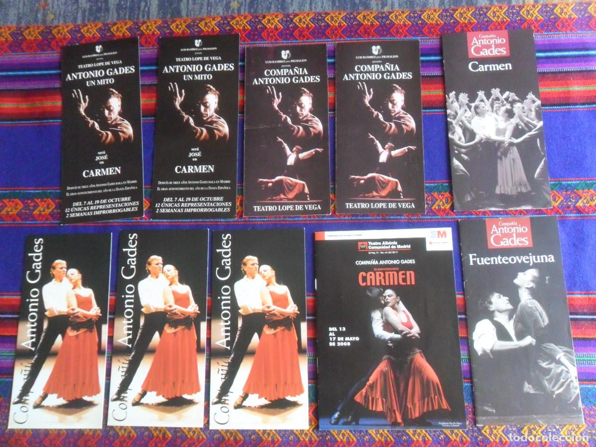 Documentos antiguos: COMPA&Ntilde;&Iacute;A ANTONIO GADES PROGRAMA 2 D&Iacute;PTICO CARMEN 2 TR&Iacute;PTICO FUENTEOVEJUNA 5 FLYER. BALLET FLAMENCO.