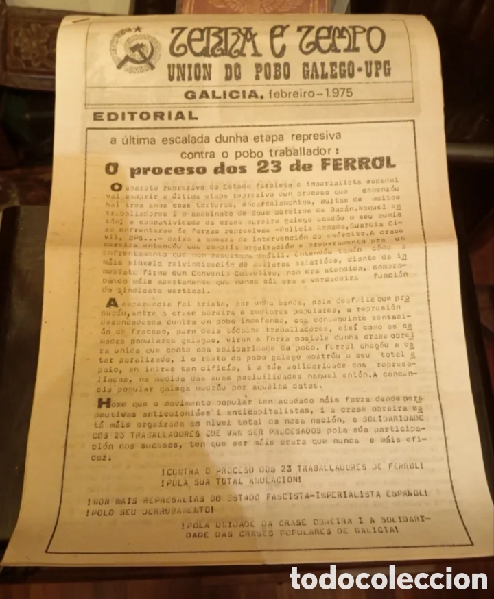 Documentos antiguos: Periodico. Terra e tempo. Uni&oacute;n do pobo galego - UPG-ETA