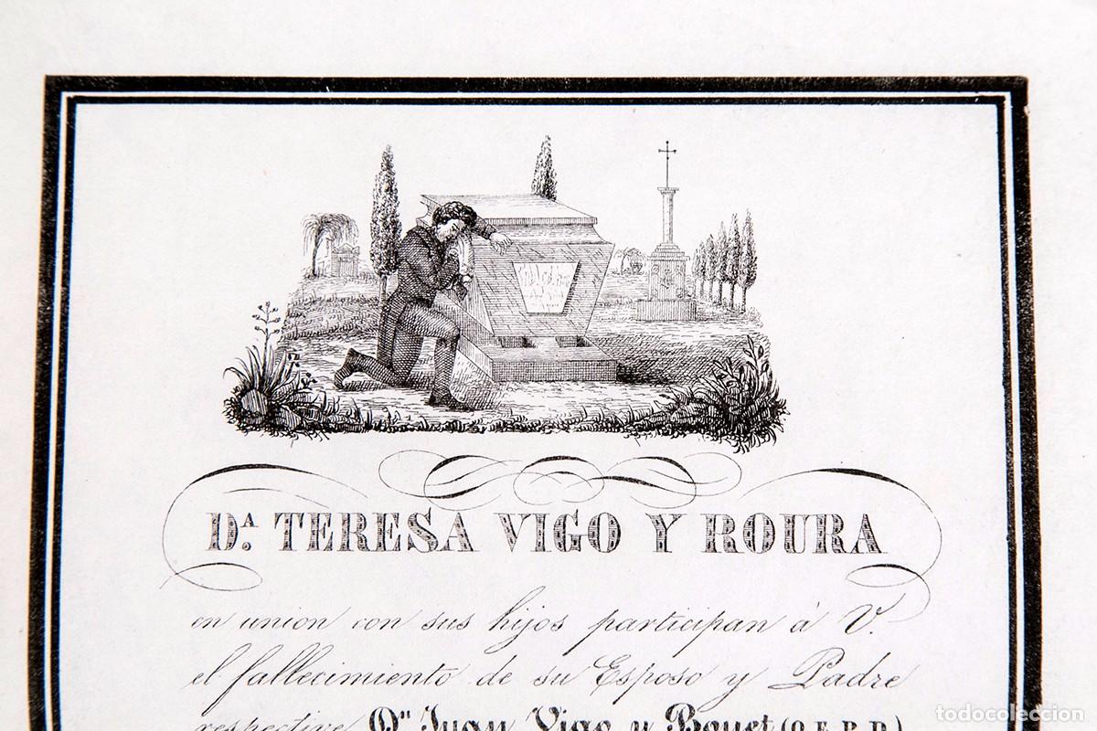 Documentos antiguos: ESQUELA DE 1841 - RARA - Foto 2