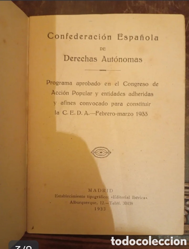 Documentos antiguos: Hist&oacute;rico Folleto Fundacional C.E.D.A. (1933) - Foto 3