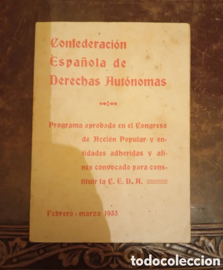 Documentos antiguos: Hist&oacute;rico Folleto Fundacional C.E.D.A. (1933)