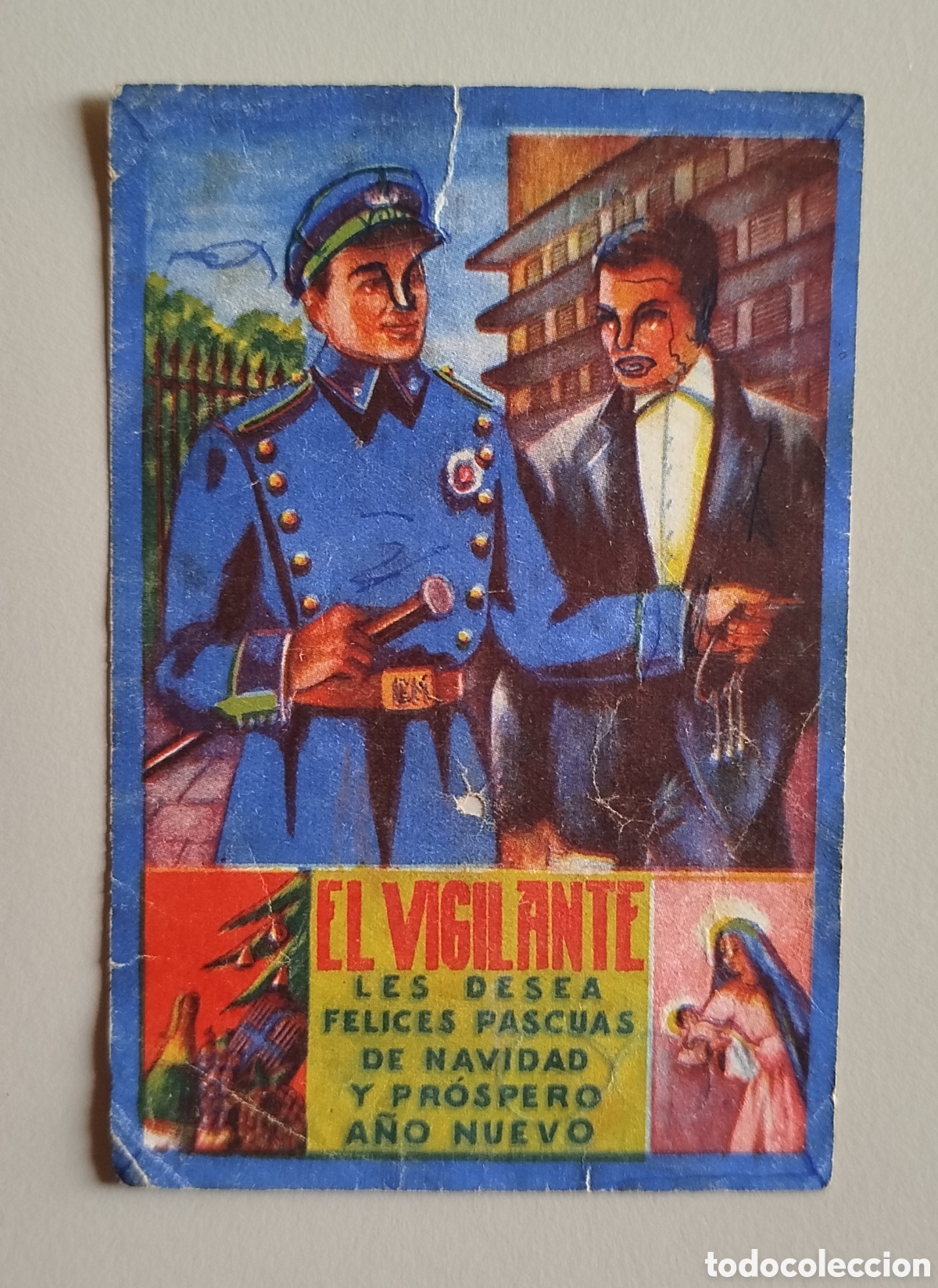 Documentos antiguos: Felicitaci&oacute;n de El Vigilante. Ediciones Morag&oacute;n. Valencia. A&ntilde;o 1959