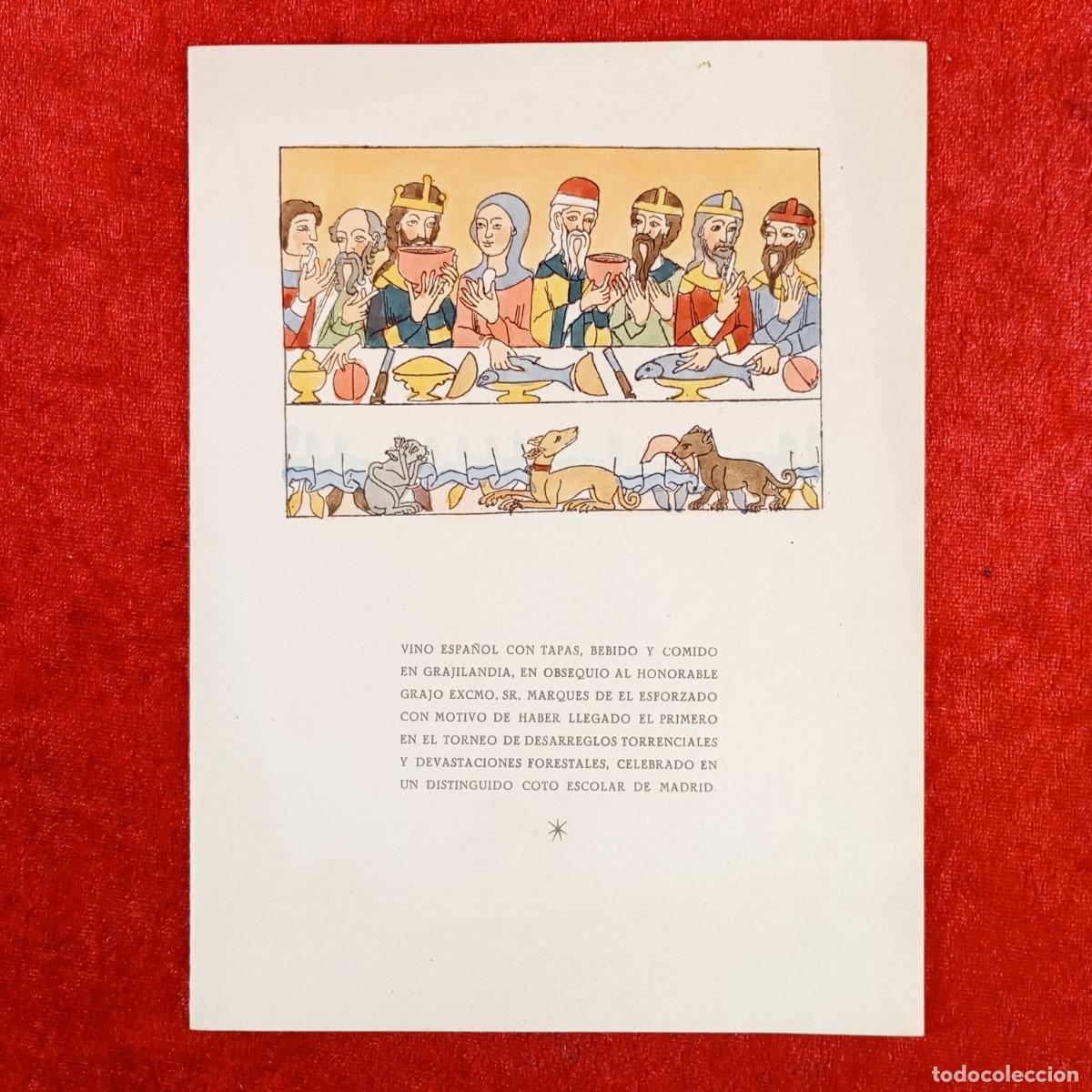 Documentos antiguos: GRAJOS - SECTA L&Eacute;RIDA - L&Eacute;RIDA 31 ENERO 1953 - COLOREADO A MANO - RAR&Iacute;SIMO MEN&Uacute; COMIDA / 6333