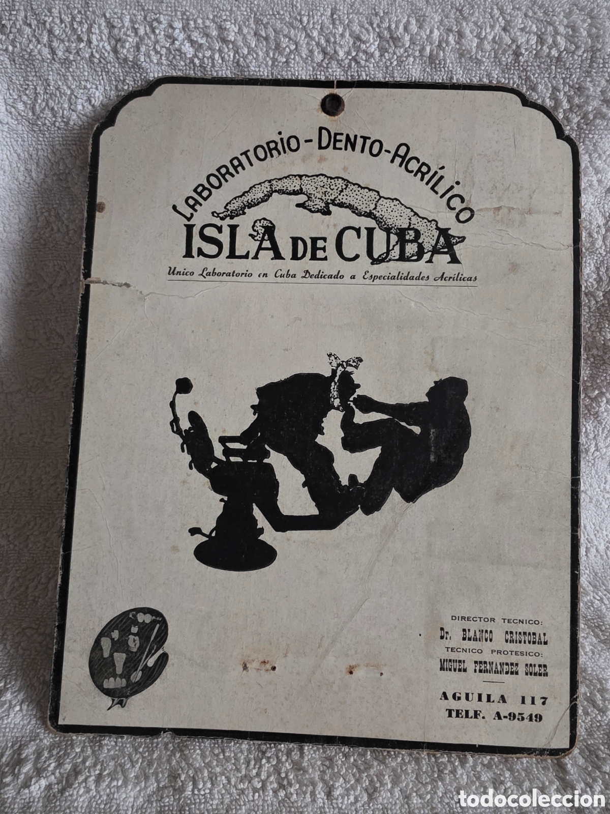 Documentos antiguos: CARTEL PUBLICITARIO CL&Iacute;NICA DENTAL. A&Ntilde;OS 40 CUBA