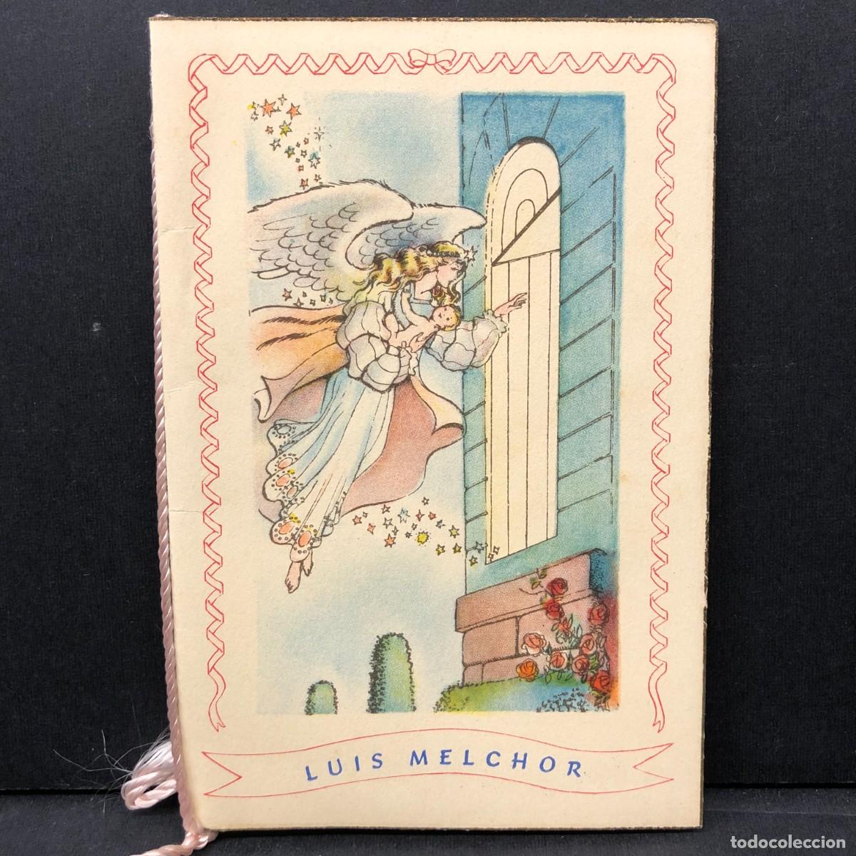 Documentos antiguos: LUIS MELCHOR - TORRES DE SEGRE - 1947 - L&Eacute;RIDA - INVITACI&Oacute;N AL BAUTIZO DE UN NI&Ntilde;O - COLOREADO / 5339