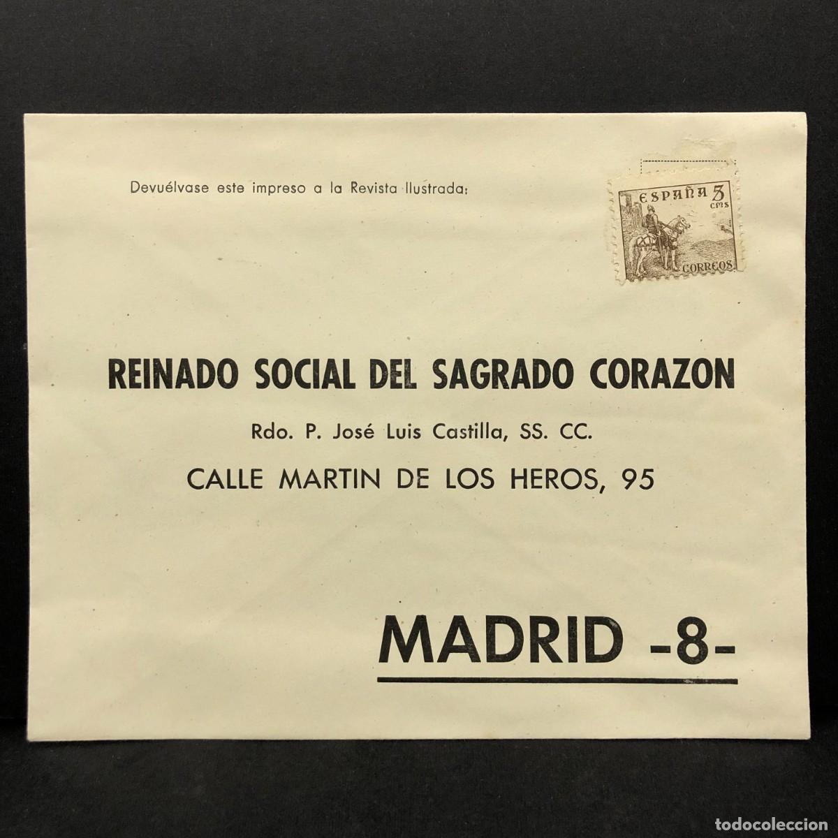 Documentos antiguos: SOBRE - REINADO SOCIAL DEL SAGRADO CORAZON - MADRID - RAR&Iacute;SIMO / 5355