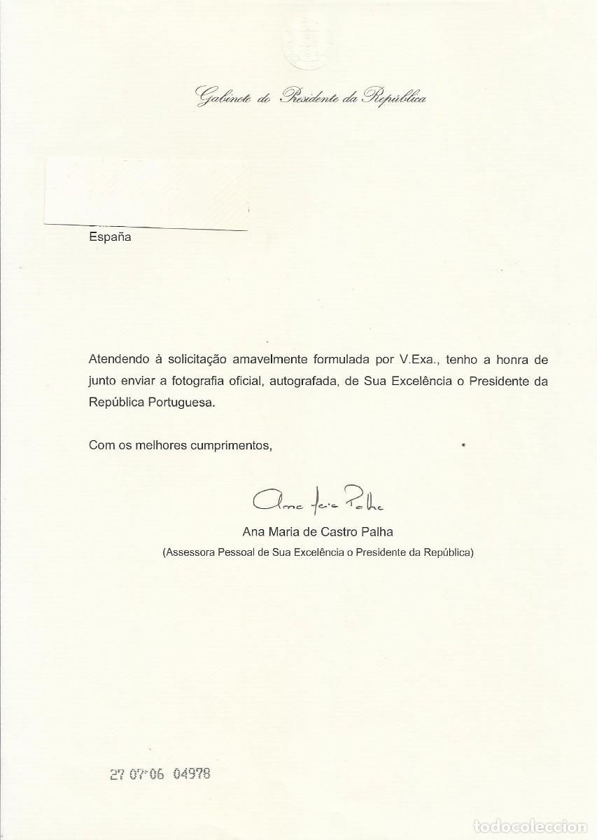 Documentos antiguos: Portugal. Gabinete Presidente. Ana Maria de Castro Palha. 2006. 30x21 cm. Hoja con sello seco.
