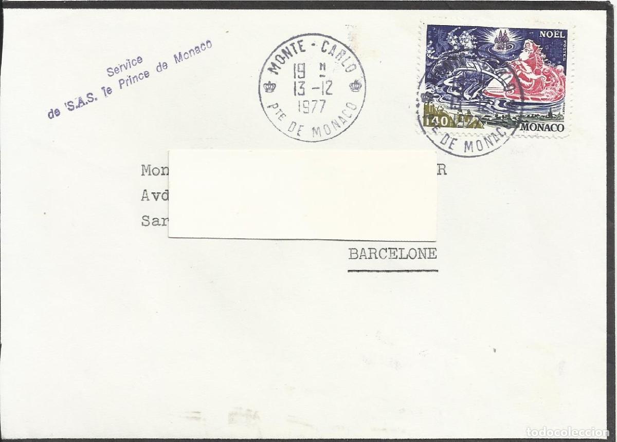 Documentos antiguos: Monte-Carlo. M&oacute;naco. S. A. S. le Prince de Monaco. Sobre sellado. 1977. 11,5x16 cm.