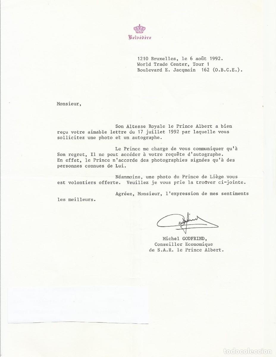 Documentos antiguos: Belvedere. Bruxelles. Bruselas. B&eacute;lgica. Michel Godfrind. Documento firmado. 1992. 28x21 cm.