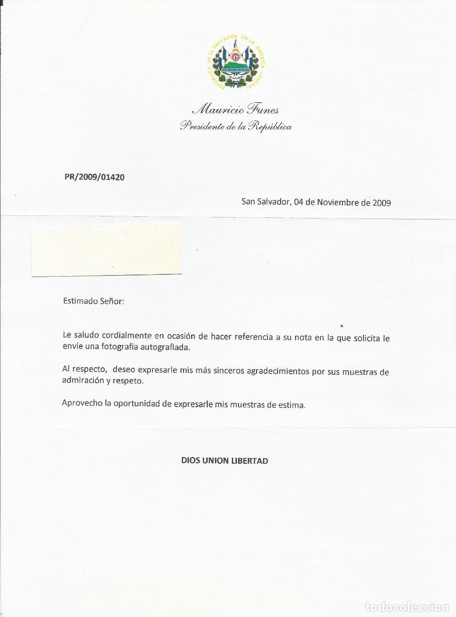Documentos antiguos: San Salvador. El Salvador. Mauricio Funes. Presidente. Documento papel. 2009. 28x21 cm.