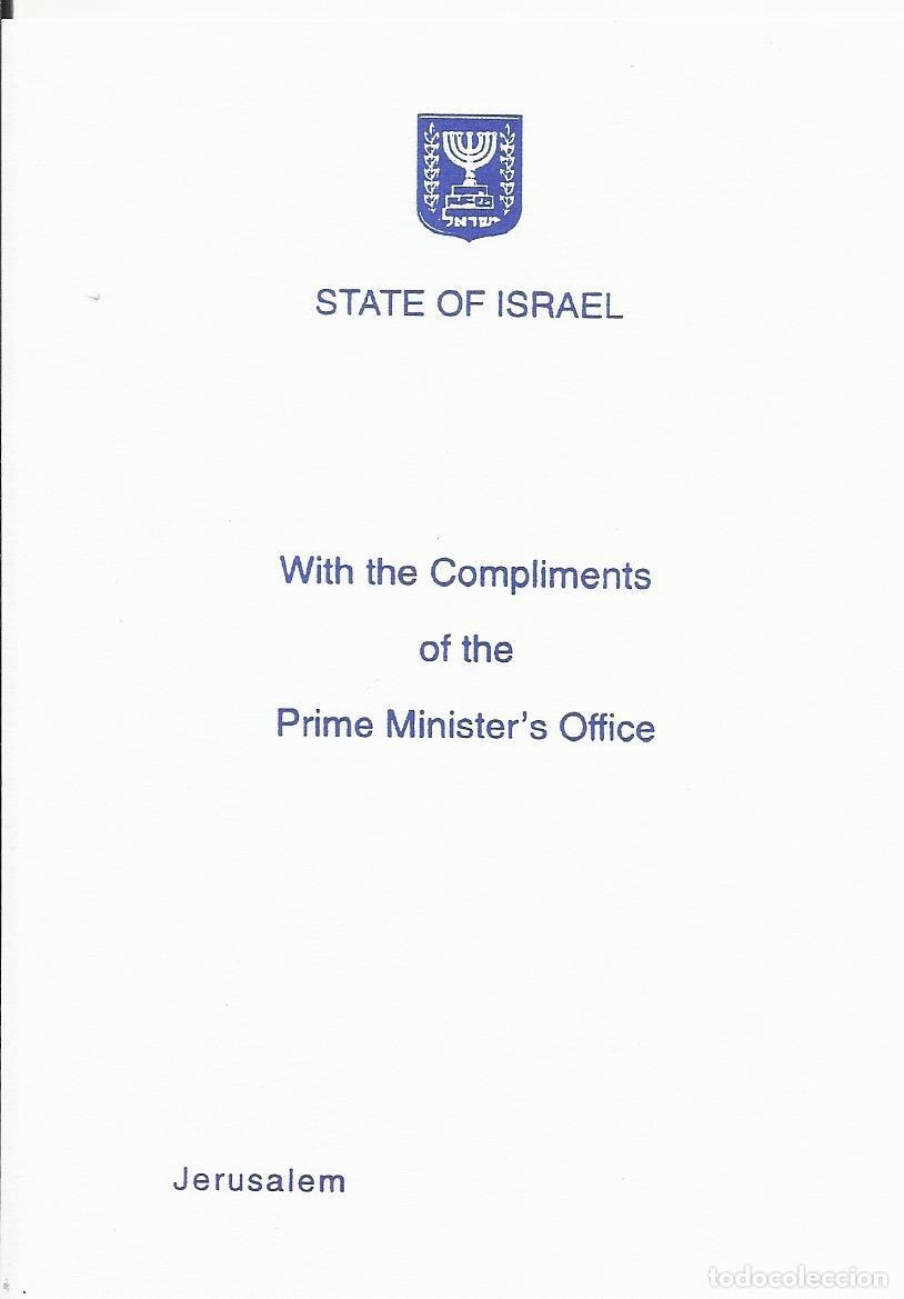 Documents Anciens: State of Israel. With the Compliments of the Prime Minister's Office. Jerusalem. Documento papel.