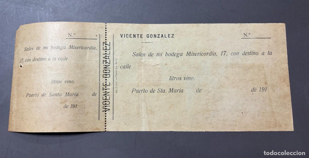 Documentos antiguos: RECIBO DE SALIDA DE MERCANC&Iacute;A BODEGA VICENTE GONZ&Aacute;LEZ &ndash; PUERTO DE SANTA MAR&Iacute;A &ndash;