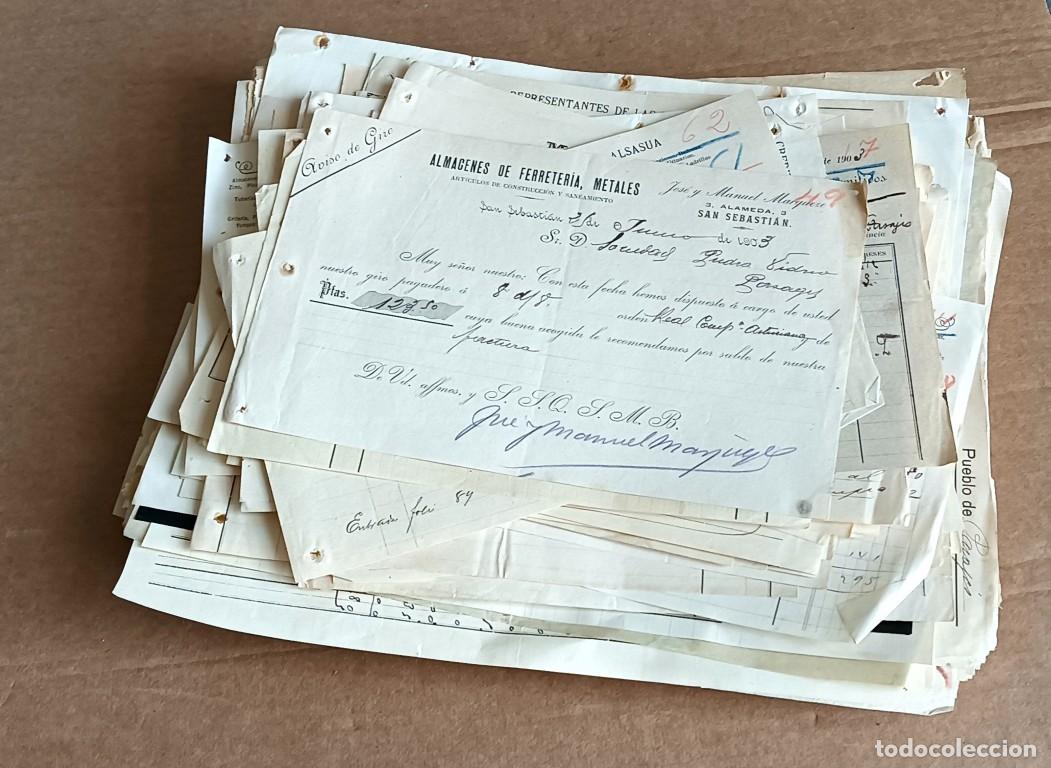 Documentos antiguos: Documentaci&oacute;n SOCIEDAD ESPA&Ntilde;OLA DE PIEDRA VIDRIO DE PASAJES 1903 &ndash; 4 Hay cartas &ndash; facturas la gran m